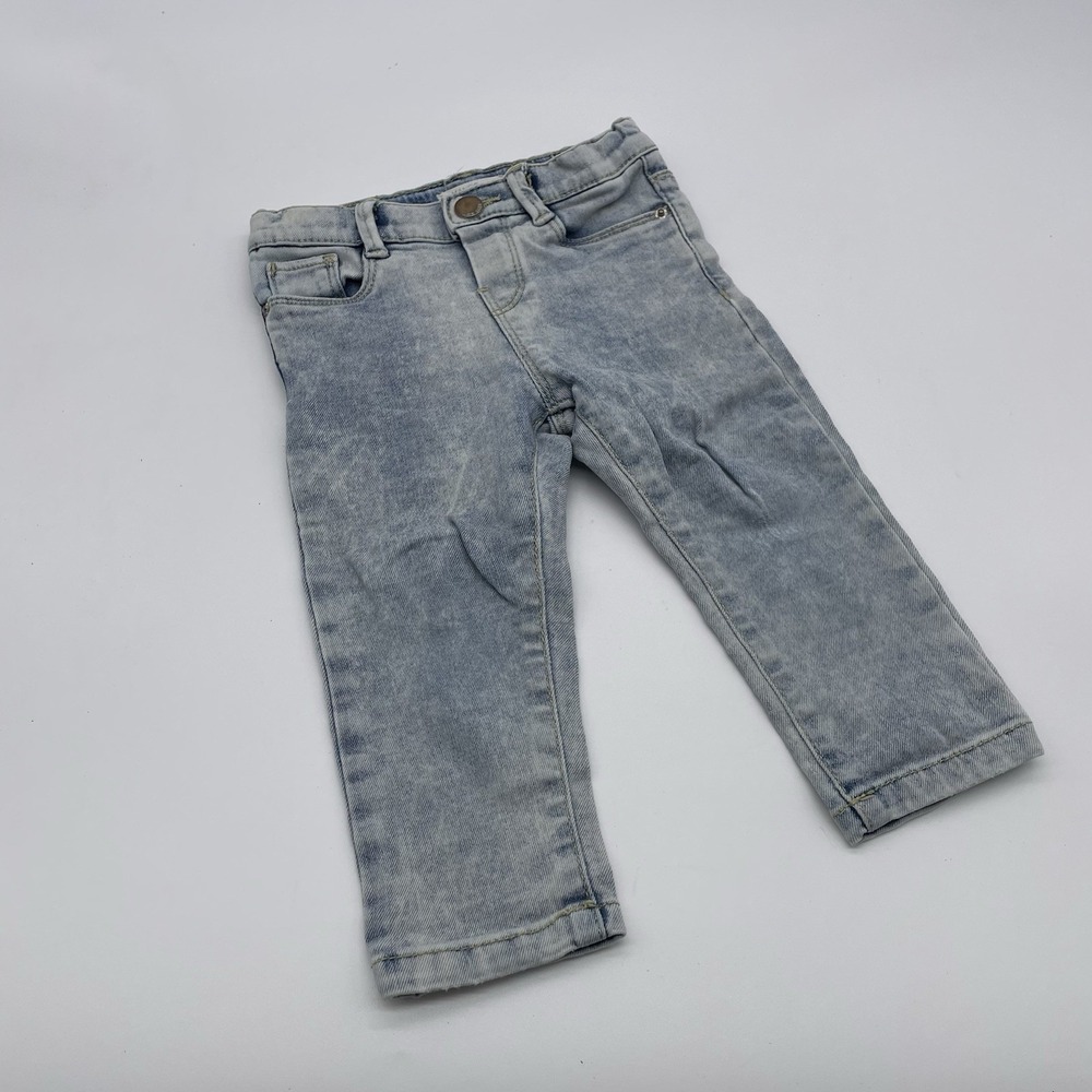 MNG Mango Toddler 9-12 M Blue Adjustable  Girls Denim Jeans‎